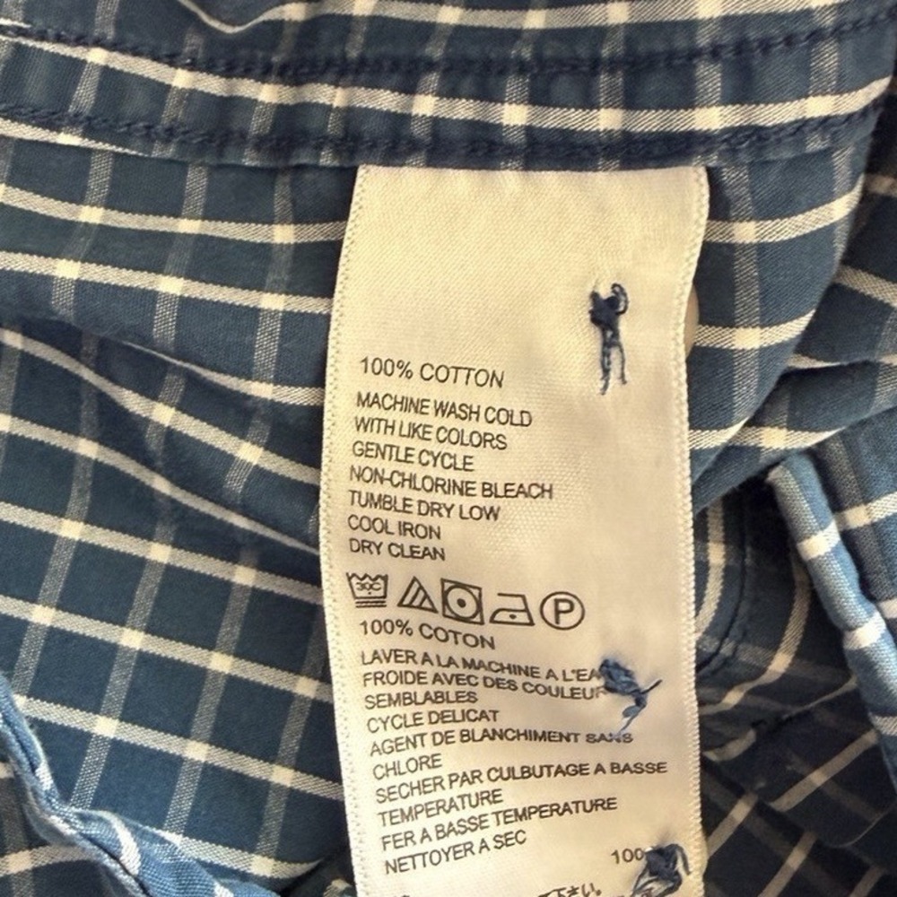 Tommy Bahama Plaid Button Down Shirt L Blue Pink 100% Cotton - Picture 6 of 6